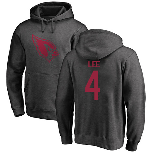 Arizona Cardinals Men Ash Andy Lee One Color NFL Football #4 Pullover Hoodie Sweatshirts
